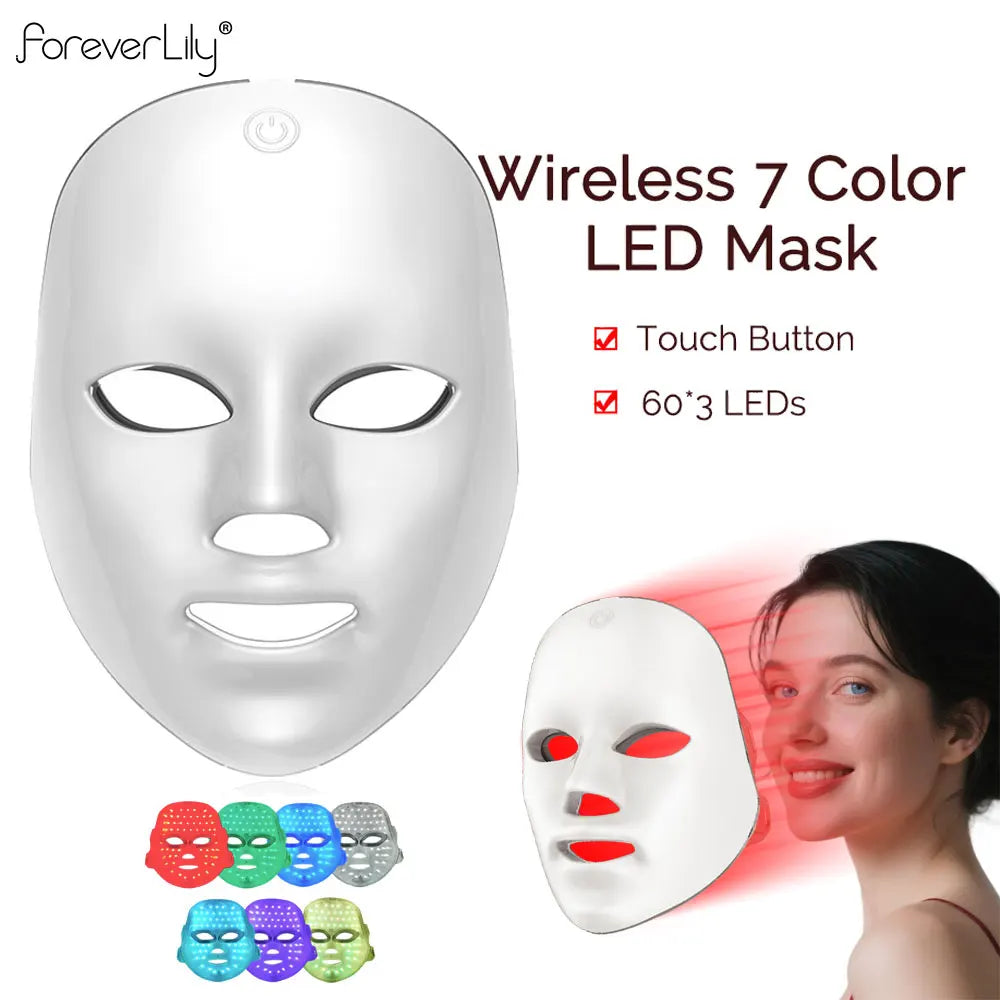 KAIROSHICS Wireless LED Mask 7 Color LED Face Mask Photon Skin Firming Anti Aging Rejuvenation Beauty Mask Machine