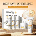 5pcs KAIROSHICS Rice Raw Whitening Set Brighten Hydrating Moisturize Soothing Facial Cleanser+toner+essence+lotion+cream Skincare